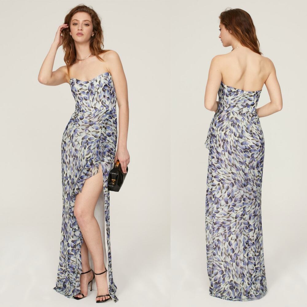 Katie May Baby Cakes Blue Grey sweetheart neck Gown sz M
